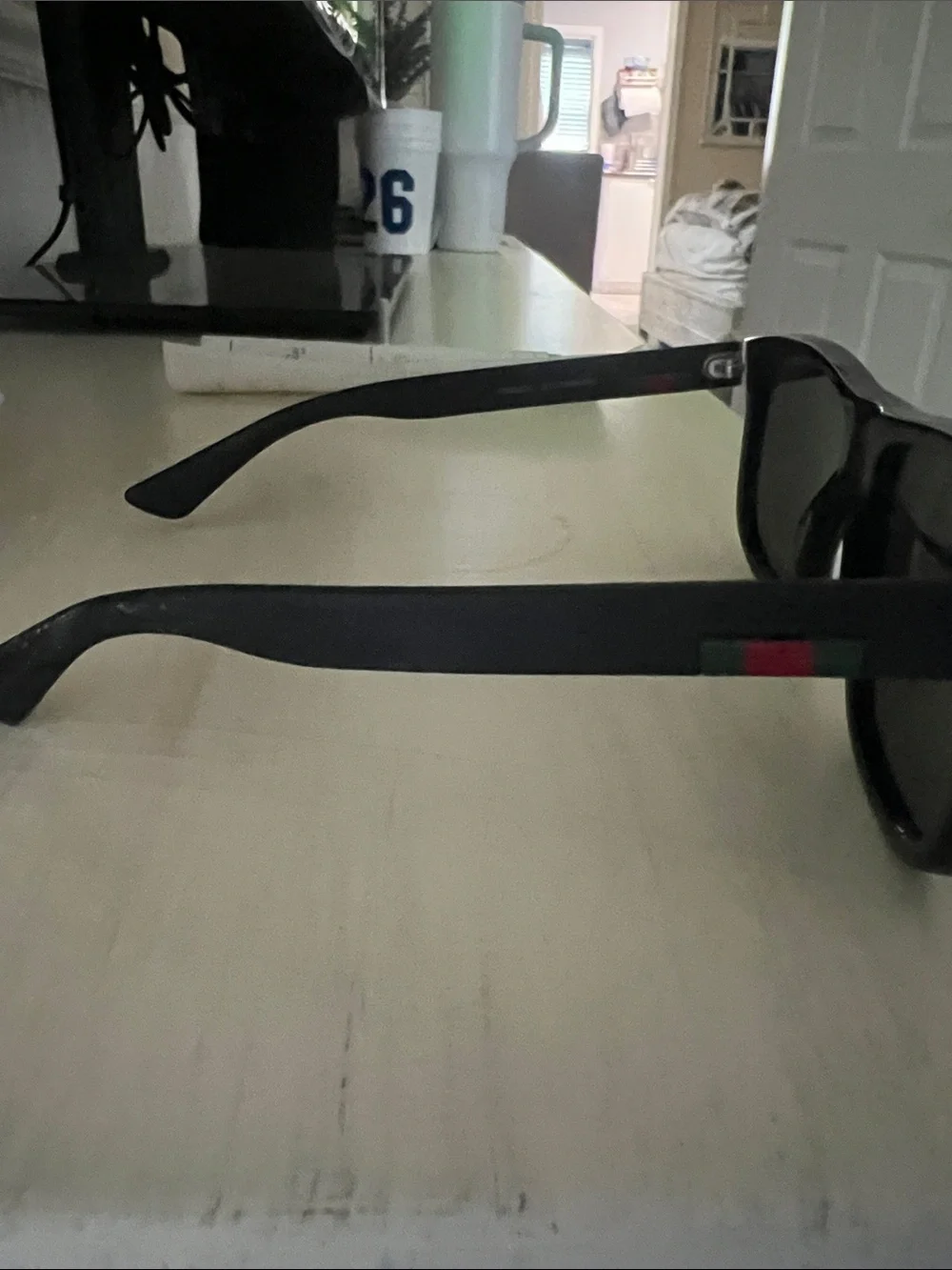 Gucci Black Rectangular Sunglasses